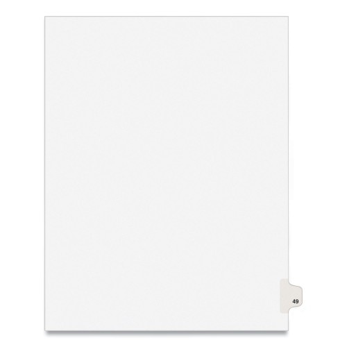 Preprinted Legal Exhibit Side Tab Index Dividers, Avery Style, 10-Tab, 49, 11 X 8.5, White, 25/Pack,