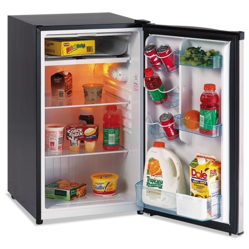 Avanti 4.4 Cf Refrigerator, 19 1/2"W X 22"D X 33"H, Black/Stainless Steel