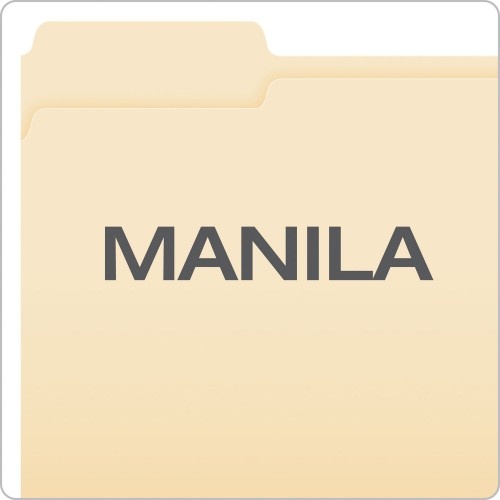 Pendaflex Manila Folders With Two Fasteners, 1/3-Cut Tabs, Letter Size, 50/Box