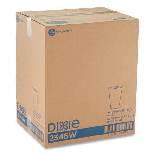Dixie Paper Cups, Hot, 16 Oz, White, 1000/Carton