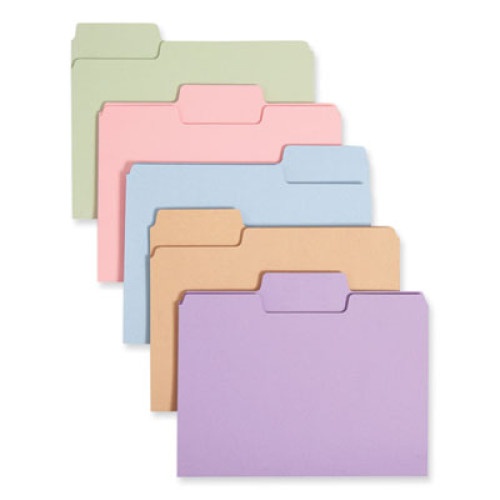 Smead Supertab Colored File Folders, 1/3-Cut Tabs: Assorted, Letter Size, 0.75" Expansion, 11-Pt Stock, Color Assortment 2, 100/Box