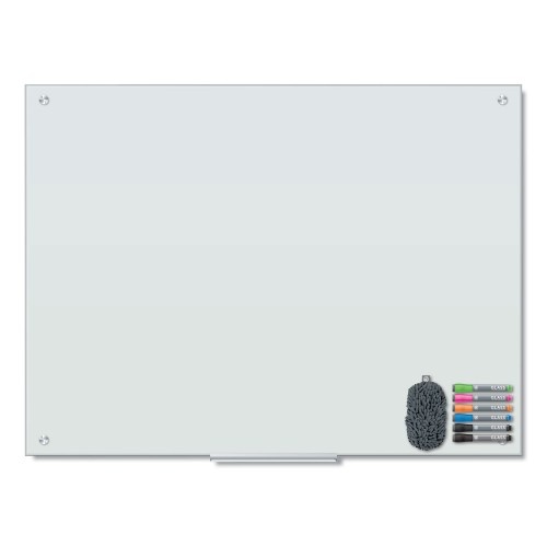 U Brands Magnetic Glass Dry Erase Board Value Pack, 47 X 35, White
