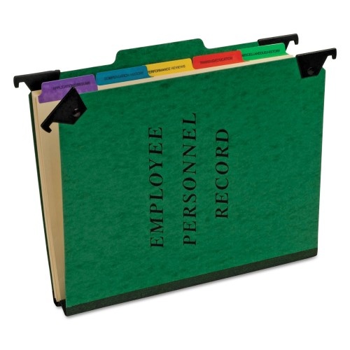 Pendaflex Hanging Style Personnel Folders, 1/3-Cut Tabs, Center Position, Letter Size, Green