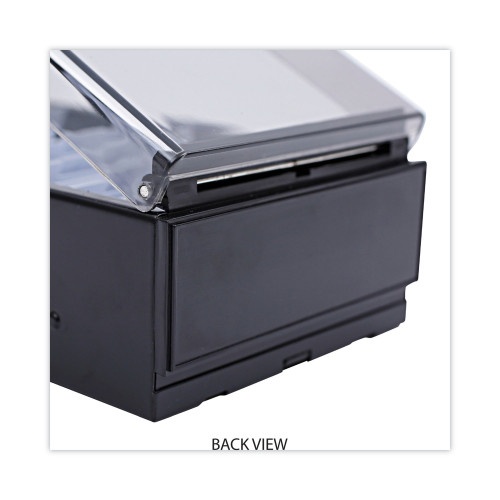 Universal Business Card File, Holds 600 2 X 3.5 Cards, 4.25 X 8.25 X 2.5, Metal/Plastic, Black