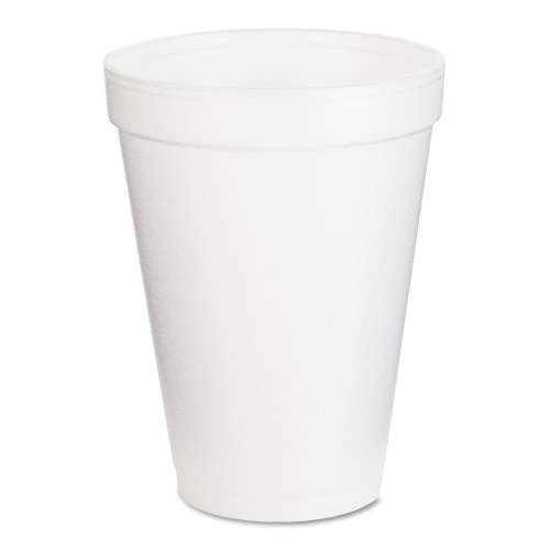 Dart Foam Drink Cups, 12 Oz, White, 25/Pack