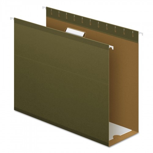 Pendaflex Extra Capacity Reinforced Hanging File Folders With Box Bottom, Letter Size, 1/5-Cut Tab, Standard Green, 25/Box