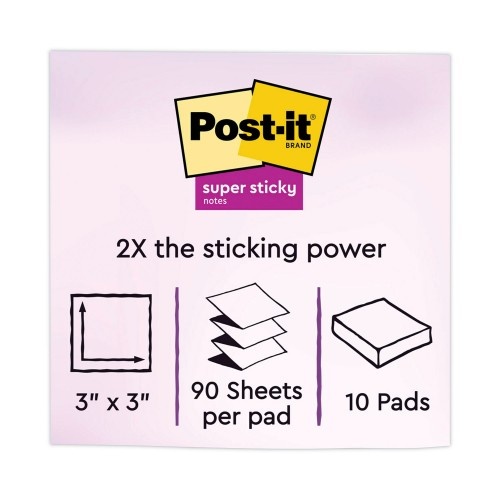 Post-It Pop-Up Recycled Notes In Bora Bora Colors, 3 X 3, 90-Sheet, 10/Pack