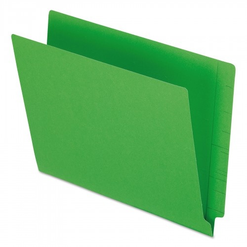 Pendaflex Colored End Tab Folders With Reinforced 2-Ply Straight Cut Tabs, Letter Size, Green, 100/Box