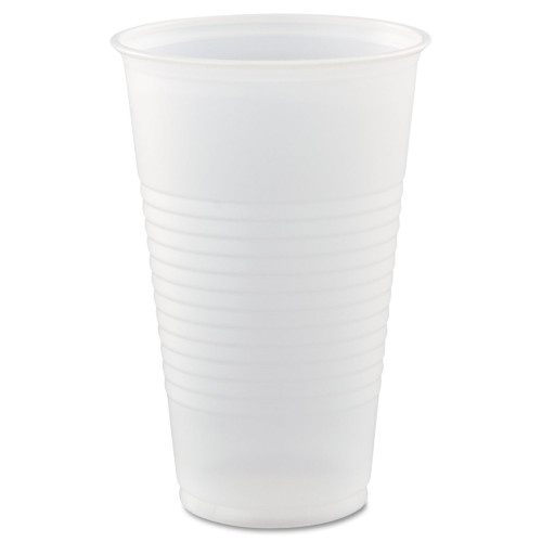 Dart High-Impact Polystyrene Cold Cups, 16 Oz, Translucent, 50 Cups/Sleeve, 20 Sleeves/Carton