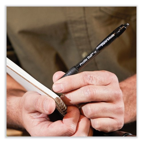 Paper Mate Profile Ballpoint Pen, Retractable, Medium 1 Mm, Blue Ink, Translucent Blue Barrel, 36/Pack