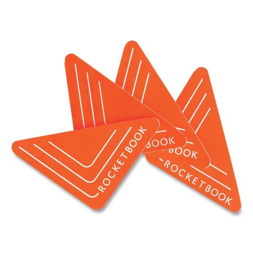 Rocketbook Beacons Smart Stickers For Whiteboards, Triangles, Orange, 2.5"H, 4/Pack