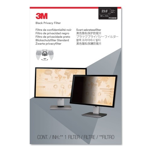 3M Frameless Blackout Privacy Filter For 23" Widescreen Monitor, 16:9 Aspect Ratio