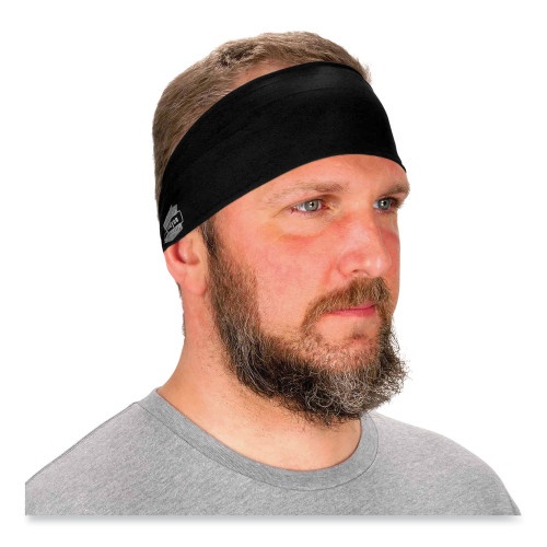Ergodyne Chill-Its 6634 Performance Knit Cooling Headband, Polyester/Spandex, One Size Fits Most, Black, Ships In 1-3 Business Days