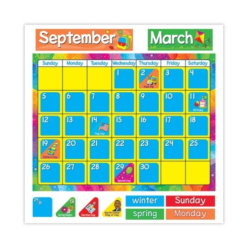 Trend Year Around Calendar Bulletin Board Set, 22" X 17"