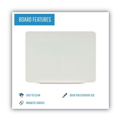 Mastervision Magnetic Glass Dry Erase Board, Opaque White, 60 X 48