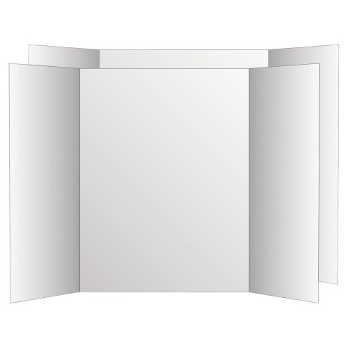 Eco Brites Two Cool Tri-Fold Poster Board, 36 X 48, White/White, 6/Carton