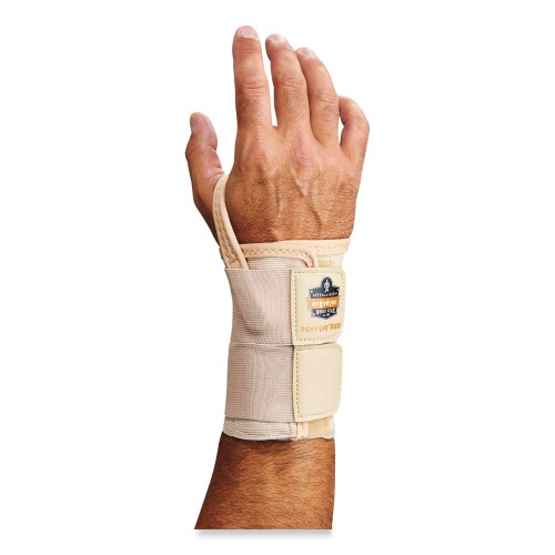Ergodyne Proflex 4010 Double Strap Wrist Support, Medium, Fits Right Hand, Tan, Ships In 1-3 Business Days