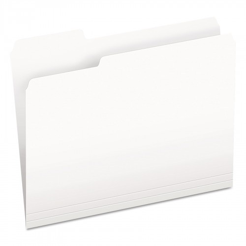 Pendaflex Colored File Folders, 1/3-Cut Tabs, Letter Size, White, 100/Box