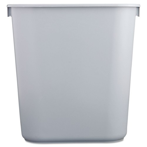 Rubbermaid Commercial Deskside Plastic Wastebasket, 3.5 Gal, Plastic, Gray