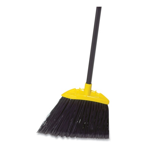 Rubbermaid Commercial Jumbo Smooth Sweep Angled Broom, 46" Handle, Black/Yellow, 6/Carton