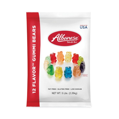 Albanese Worlds Best Gummi Bears, 5 Lb Pouch, Assorted, Ships In 1-3 Business Days