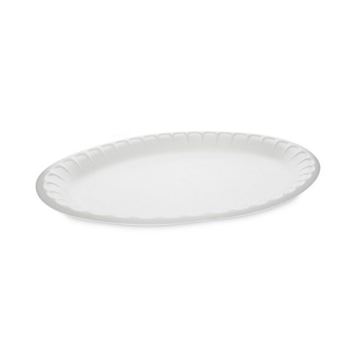 Pactiv Placesetter Satin Non-Laminated Foam Dinnerware, Oval Platter, 11.5 X 8.5, White, 500/Carton