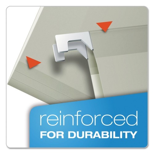 Pendaflex Colored Reinforced Hanging Folders, Legal Size, 1/5-Cut Tab, Gray, 25/Box