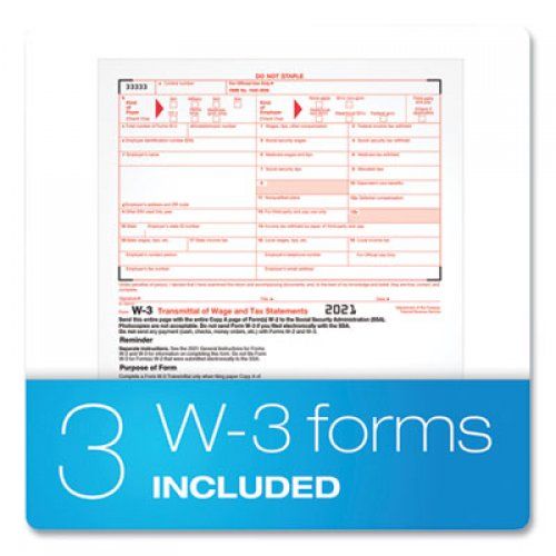 Tops W-2 Tax Forms Kit, Fiscal Year: 2022, Six-Part Carbonless, 8.5 X 5.5, 2 Forms/Sheet, 24 Forms Total