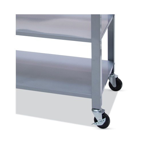 Vertiflex Countertop Serving Cart, 35.5W X 19.75D X 34.25H, Silver/Brown