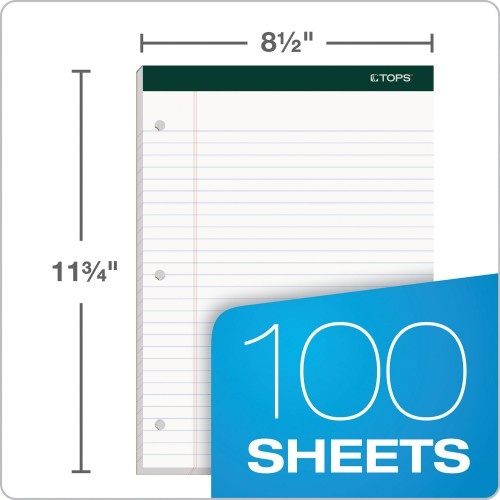 Tops Double Docket Ruled Pads, Wide/Legal Rule, 100 White 8.5 X 11.75 Sheets, 6/Pack