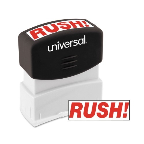 Universal Message Stamp, Rush, Pre-Inked One-Color, Red