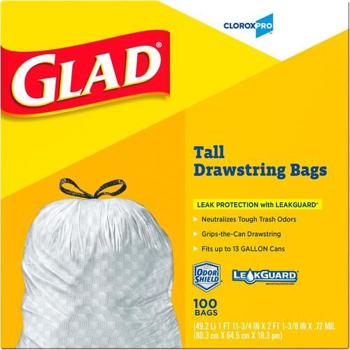 Glad Medium Trash Bags, 8 Gallon, 26 Bags (ForceFlex, Quick Tie