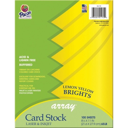 Pacon Color Brights Cardstock - Lemon Yellow