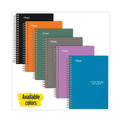 Five Star Wirebound Notebook With 2 Pockets, 1-Subject, Quadrille Rule (4 Sq/In), Randomly Assorted Cover Color, 11 X 8.5 Sheets