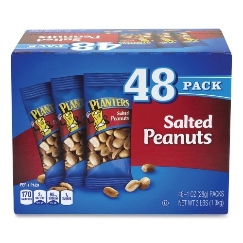 Planters Salted Peanuts, 1 Oz Pack, 48/Box, Ships In 1-3 Business Days