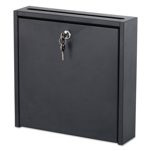 Safco Wall-Mountable Interoffice Mailbox, 12 X 3 X 12, Black