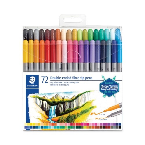 Staedtler Double Ended Markers, Assorted Bullet Tips, Assorted Colors, 72/Pack