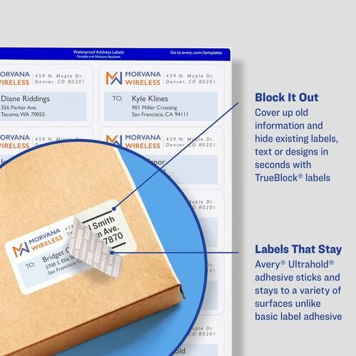 Avery Weatherproof Mailing Labels - Trueblock