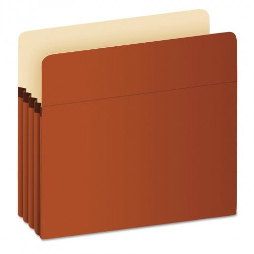 Pendaflex Pocket File, 3.5" Expansion, Letter Size, Red Fiber