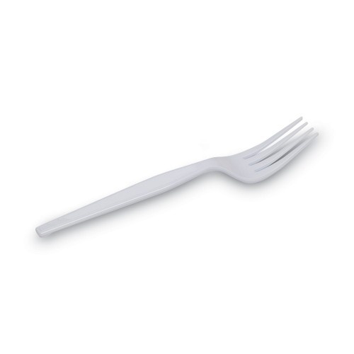 Dixie Plastic Cutlery, Heavyweight Forks, White, 1,000/Carton