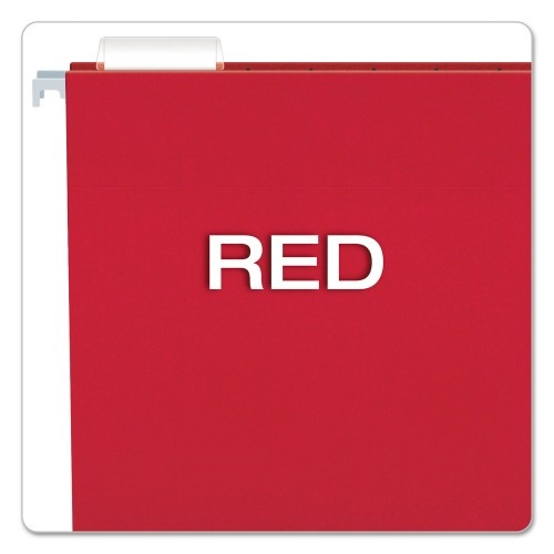 Pendaflex Colored Hanging Folders, Letter Size, 1/5-Cut Tab, Red, 25/Box