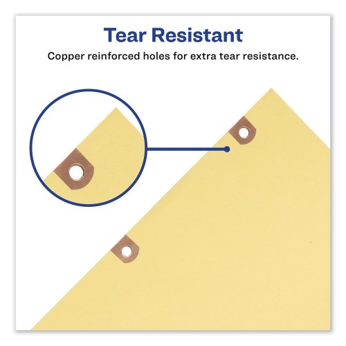 Avery Preprinted Laminated Tab Dividers With Copper Reinforced Holes, 25-Tab, A To Z, 11 X 8.5, Buff, 1 Set