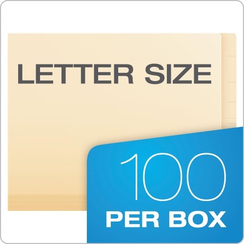 Pendaflex Manila Laminated Spine Shelf File Folders, Straight Tab, Letter Size, 50/Box