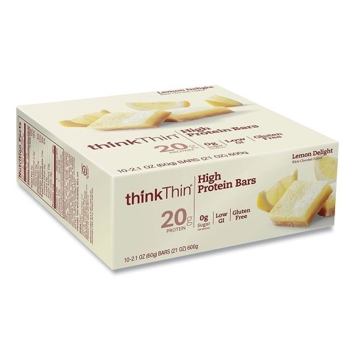Thinkthin High Protein Bars, Lemon Delight, 2.1 Oz Bar, 10 Bars/Carton, Ships In 1-3 Business Days