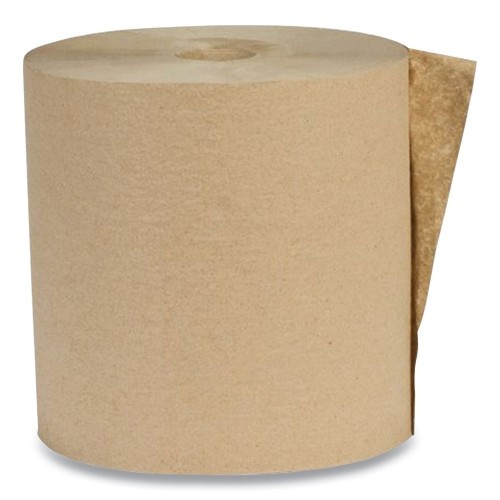 Eco Green Recycled Hardwound Paper Towels, 1-Ply, 7.87" X 700 Ft, Kraft, 12 Rolls/Carton