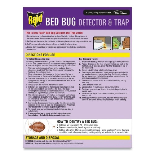 Raid Bed Bug Detector And Trap, 17.5 Oz Aerosol Spray, 6/Carton
