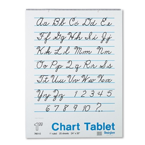 Pacon Chart Tablets, Presentation Format (1" Rule), 24 X 32, White, 25 Sheets