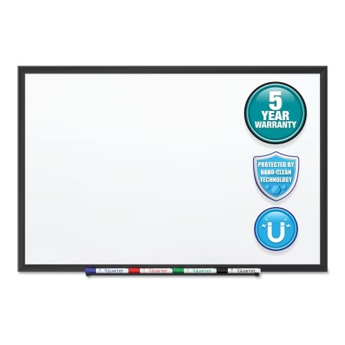 Quartet Classic Series Nano-Clean Dry Erase Board, 36 X 24, White Surface, Black Aluminum Frame