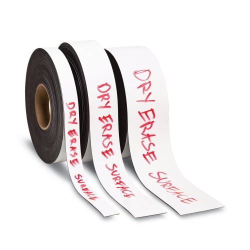 U Brands Dry Erase Magnetic Tape Roll, 1" X 50 Ft, White