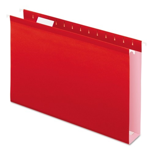 Pendaflex 4153X2 Red Extra Capacity Reinforced Hanging File Folders With Box Bottom